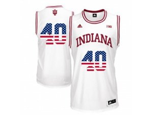 2016 US Flag Fashion Men\'s Indiana Hoosiers Cody Zeller #40 Big 10 Patch College Basketball Authentic Jerseys - White