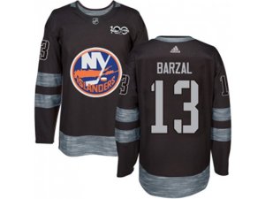 New York Islanders #13 Mathew Barzal Black 1917-2017 100th Anniversary Stitched NHL Jersey
