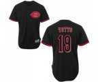 Cincinnati Reds #19 Joey Votto Replica Black Fashion Baseball Jersey