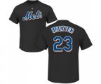 New York Mets #23 Keon Broxton Black Name & Number T-Shirt