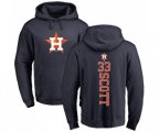 Houston Astros #33 Mike Scott Navy Blue Backer Pullover Hoodie