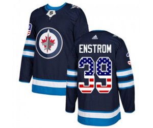 Winnipeg Jets #39 Tobias Enstrom Authentic Navy Blue USA Flag Fashion NHL Jersey