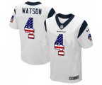 Houston Texans #4 Deshaun Watson Elite White Road USA Flag Fashion Football Jersey