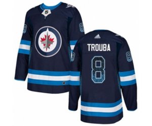 Winnipeg Jets #8 Jacob Trouba Authentic Navy Blue Drift Fashion NHL Jersey