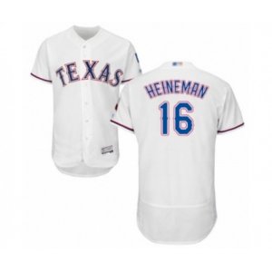 Texas Rangers #16 Scott Heineman White Home Flex Base Authentic Collection Baseball Player Jersey