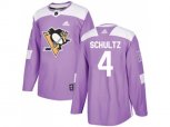 Adidas Pittsburgh Penguins #4 Justin Schultz Purple Authentic Fights Cancer Stitched NHL Jersey