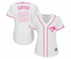 Women's Toronto Blue Jays #29 Joe Carter Authentic White Fashion Cool Base Baseball Jersey