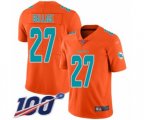 Miami Dolphins #27 Kalen Ballage Limited Orange Inverted Legend 100th Season Football Jersey