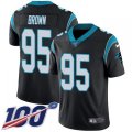 Carolina Panthers #95 Derrick Brown Black Team Color Stitched NFL 100th Season Vapor Untouchable Limited Jersey