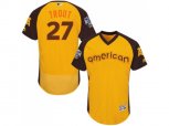 Los Angeles Angels of Anaheim #27 Mike Trout Yellow 2016 All-Star American League BP Authentic Collection Flex Base MLB Jersey