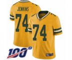 Green Bay Packers #74 Elgton Jenkins Limited Gold Rush Vapor Untouchable 100th Season Football Jersey