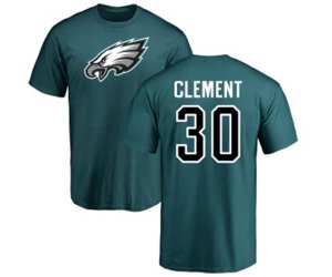 Philadelphia Eagles #30 Corey Clement Green Name & Number Logo T-Shirt