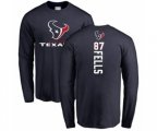 Houston Texans #87 Darren Fells Navy Blue Backer Long Sleeve T-Shirt