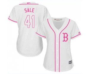 Women\'s Boston Red Sox #41 Chris Sale Replica White Fashion Baseball Jersey