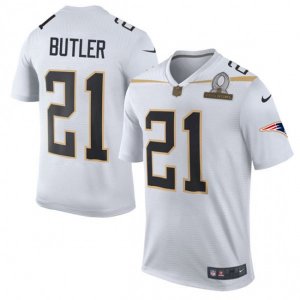 New England Patriots #21 Malcolm Butler Elite White Team Rice 2016 Pro Bowl NFL Jersey