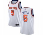 New York Knicks #5 Dennis Smith Jr. Swingman White Basketball Jersey - Association Edition