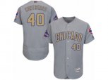 Chicago Cubs #40 Willson Contreras Gray 2017 Gold Champion Flexbase Authentic Collection MLB Jersey