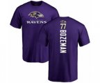 Baltimore Ravens #77 Bradley Bozeman Purple Backer T-Shirt