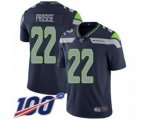 Seattle Seahawks #22 C. J. Prosise Navy Blue Team Color Vapor Untouchable Limited Player 100th Season Football Jersey