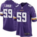 Minnesota Vikings #59 Emmanuel Lamur Game Purple Team Color NFL Jersey