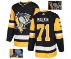 Adidas Pittsburgh Penguins #71 Evgeni Malkin Authentic Black Fashion Gold NHL Jersey