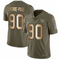 New York Giants #90 Jason Pierre-Paul Limited Olive Gold 2017 Salute to Service NFL Jersey