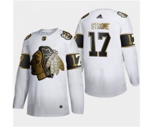 Chicago Blackhawks #17 Dylan Strome White Golden Edition Limited Stitched Hockey Jersey