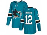 Adidas San Jose Sharks #12 Patrick Marleau Teal Home Authentic Stitched NHL Jersey