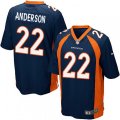 Denver Broncos #22 C.J. Anderson Game Navy Blue Alternate NFL Jersey