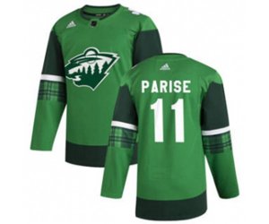 Minnesota Wild #11 Zach Parise 2020 St. Patrick\'s Day Stitched Hockey Jersey Green