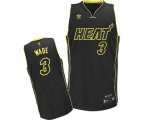 Miami Heat #3 Dwyane Wade Swingman Black Electricity Fashion Basketball Jersey
