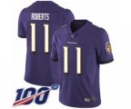 Baltimore Ravens #11 Seth Roberts Purple Team Color Vapor Untouchable Limited Player 100th Season Football Jersey