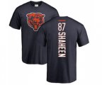 Chicago Bears #87 Adam Shaheen Navy Blue Backer T-Shirt