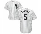 Chicago White Sox #5 Yolmer Sanchez Replica White Home Cool Base Baseball Jersey