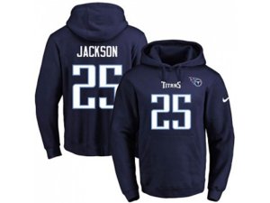 Tennessee Titans #25 Adoree\' Jackson Navy Blue Name & Number Pullover NFL Hoodie