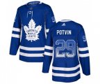 Toronto Maple Leafs #29 Felix Potvin Authentic Blue Drift Fashion NHL Jersey