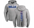 Buffalo Bills #81 Tyler Kroft Ash Backer Pullover Hoodie