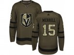Vegas Golden Knights #15 Jon Merrill Authentic Green Salute to Service NHL Jersey