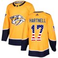 Nashville Predators #17 Scott Hartnell Authentic Gold USA Flag Fashion NHL Jersey