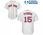 Boston Red Sox #15 Dustin Pedroia Replica White Home Cool Base Baseball Jersey