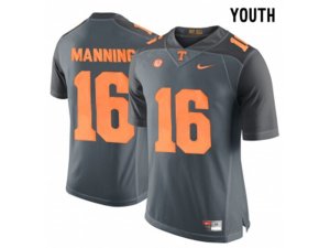 2016 Youth Tennessee Volunteers Peyton Manning #16 College Football Limited Jersey - Grey