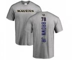 Baltimore Ravens #78 Orlando Brown Jr. Ash Backer T-Shirt