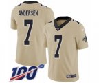 New Orleans Saints #7 Morten Andersen Limited Gold Inverted Legend 100th Season Football Jersey