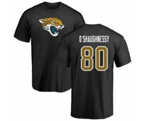 Jacksonville Jaguars #80 James O\'Shaughnessy Black Name & Number Logo T-Shirt