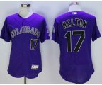 Men Colorado Rockies #17 Todd Helton Purple Flexbase Authentic Collection Player Jersey