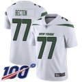 New York Jets #77 Mekhi Becton White Stitched 100th Season Vapor Untouchable Limited Jersey