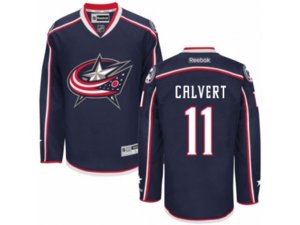 Columbus Blue Jackets #11 Matt Calvert Authentic Navy Blue Home NHL Jersey