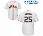 Houston Astros #25 Jose Cruz Jr. Replica White Home Cool Base Baseball Jersey