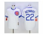 Chicago Cubs #22 Jason Heyward White Strip Home Cooperstown Stitched Baseball Jersey