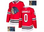 Chicago Blackhawks #00 Clark Griswold Red Home Authentic Fashion Gold Stitched NHL Jersey